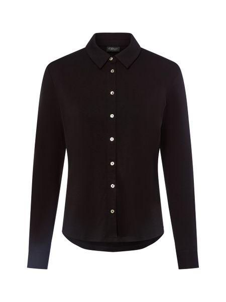 S.Oliver BLACK LABEL Bluzka Kobiety Dżersej czarny, 44. Czarne bluzki damskie s.Oliver BLACK LABEL, s, bez wzorów, z dżerseju, eleganckie, bez kołnierzyka, bez ramiączek. Za 299.95 zł.