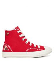 Converse Trampki Chuck Taylor All Star Embroidered Flowers A13518C Czerwony. Czerwone trampki i tenisówki damskie Converse, bez wzorów, z materiału, retro, bez zapięcia. Za 299.99 zł.