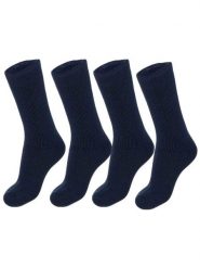 Damskie Skarpety Termiczne - 4 Pary - Ciemny Jeans. Niebieskie skarpety damskie HEAT KEEPER, bez wzorów, z elastanu. Za 182.06 zł.