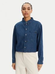 Calvin Klein Jeans Koszula jeansowa J20J225518 Granatowy Relaxed Fit. Niebieskie bluzki damskie Calvin Klein Jeans, xl, bez wzorów, z bawełny, bez kołnierzyka, bez ramiączek. Za 229.99 zł.