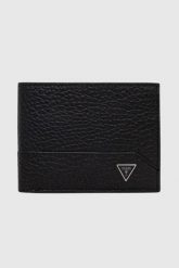 GUESS Czarny portfel męski Torino Bifold. Czarne portfele męskie Guess, z aplikacjami, ze skóry. W wyprzedaży za 256.99 zł.