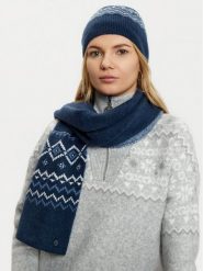 Guess Komplet czapka i komin W5PZ18 Z3LQ0 Granatowy. Niebieskie czapki i kapelusze damskie Guess, na zimę, z aplikacjami, z materiału. Za 509.99 zł.