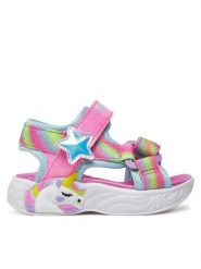 Skechers Sandały Unicorn Dreams Sandal-Dreamy Unicorns 303107N/PKMT Różowy. Czerwone sandały dziewczęce Skechers, ze skóry, bez zapięcia. Za 149.99 zł.