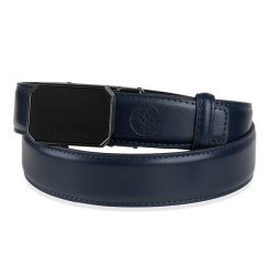 Granatowy skórzany pasek męski ELITE BETLEWSKI® granatowy 115-cm. Niebieskie paski damskie bez wzorów. Za 61.50 zł.