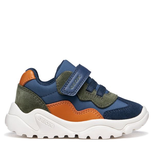 Sneakersy Geox. Niebieskie trampki i tenisówki chłopięce Geox, bez wzorów, bez zapięcia. Za 249.99 zł.