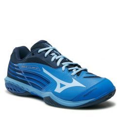 Buty halowe Mizuno. Białe obuwie sportowe damskie Mizuno, bez wzorów, mizuno wave. Za 399.99 zł.