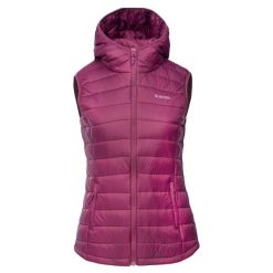 Pikowana Kamizelka Damska Savara. Fioletowe bluzy sportowe damskie Hi-tec, bez wzorów, bez kaptura, trekkingowe. Za 212.99 zł.