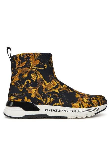Versace Jeans Couture Botki 79VA3SA4 Czarny. Czarne botki damskie Versace Jeans Couture, z jeansu, bez obcasa, na płaskiej podeszwie, bez zapięcia. Za 729.99 zł.