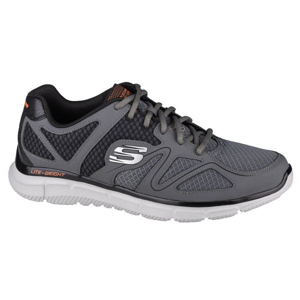 Buty sportowe Sneakersy męskie, Skechers Satisfaction-Flash Point. Szare buty sportowe męskie Skechers, bez zapięcia, trekkingowe. Za 239.99 zł.