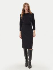 Calvin Klein Sukienka koktajlowa LV044D062G Czarny Slim Fit. Czarne sukienki damskie Calvin Klein, bez wzorów, z syntetyku, wizytowe, bez kołnierzyka, bez ramiączek. Za 849.99 zł.