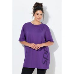 Damskie Bluzka funkcyjna krój trapezowy okrągły dekolt rękaw 1/2 z recyklingu. Fioletowe t-shirty damskie Ulla Popken, plus size, bez wzorów, z elastanu, bez kołnierzyka. Za 199.99 zł.