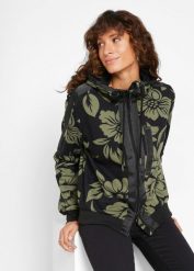Bluza rozpinana z bawełną. Czarne bluzy damskie bonprix, bez wzorów, z bawełny, bez kaptura. Za 189.99 zł.