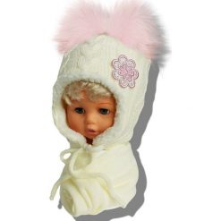 Czapka dziecięca z szalikiem CZ+S 019NC. Szare czapki dla dzieci Proman. Za 56.92 zł.