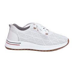 Skórzane Lekkie buty Damskie Artiker 54C1758 Białe. Białe obuwie sportowe damskie bez wzorów. Za 284.11 zł.