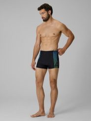 Kąpielówki męskie 4F 4FRSS26USWTM084. Czarne kąpielówki męskie 4f, l, bez wzorów, z elastanu, na fitness i siłownię. Za 69.99 zł.