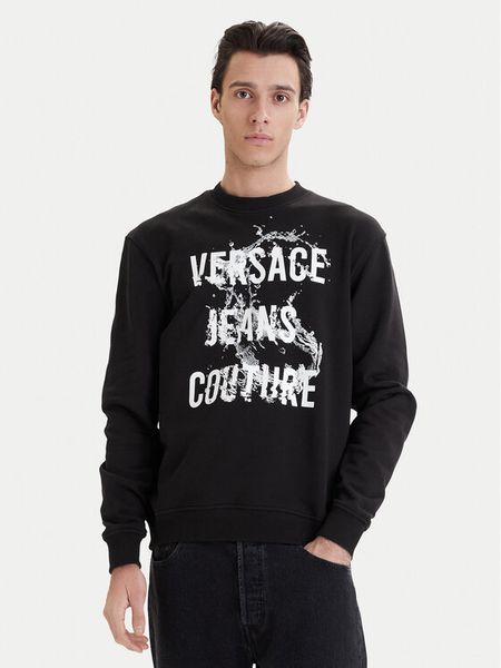Versace Jeans Couture Bluza 80GAIC01 CF00C Czarny Regular Fit. Czarne bluzy męskie Versace Jeans Couture, m, bez wzorów, z bawełny, bez kaptura. Za 664.99 zł.