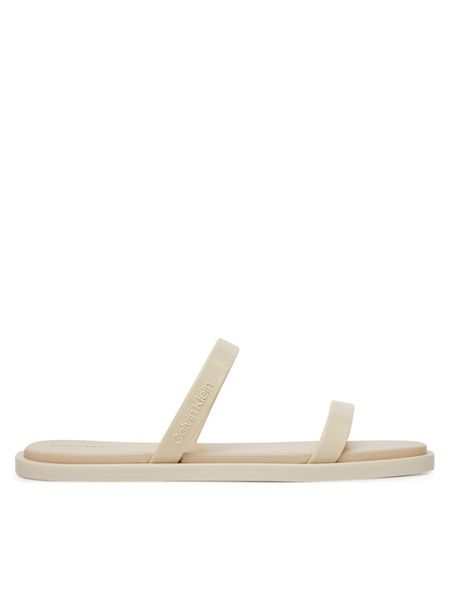 Calvin Klein Klapki Double Bar Slide - Jelly HW0HW02417 Écru. Klapki damskie Calvin Klein, bez wzorów, z syntetyku, bez obcasa. Za 149.99 zł.