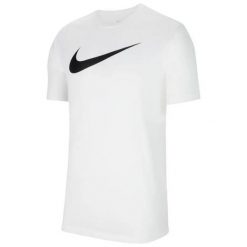 Męska Koszulka Park DriFIT. Białe koszulki sportowe męskie Nike, m, bez wzorów, z bawełny, bez kołnierzyka, bez ramiączek, na fitness i siłownię, dri-fit (nike). Za 156.65 zł.