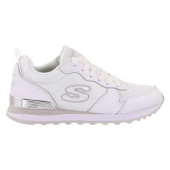 Buty do chodzenia damskie Skechers Retrosog 85. Białe obuwie sportowe damskie Skechers, bez wzorów, z materiału, trekkingowe, Skechers Sport. Za 289.99 zł.