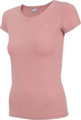 4f Koszulka damska H4L22-TSD350 Jasny róż r. S. Czerwone t-shirty damskie 4f, l, bez wzorów, bez kołnierzyka. Za 32.44 zł.