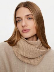 Guess Komin AW5237 WOL03 Beżowy. Brązowe rękawiczki damskie Guess, z aplikacjami, z materiału. Za 299.99 zł.