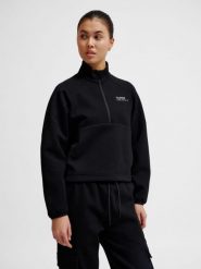 Damska bluza z zamkiem błyskawicznym Hummel Tech Fleece Boxy. Czarne bluzy damskie Hummel, m, bez wzorów, z bawełny, bez kaptura. Za 308.55 zł.
