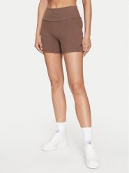 Adidas Szorty sportowe Lounge IY6742 Brązowy Slim Fit. Brązowe szorty sportowe damskie Adidas, l, bez wzorów, z bawełny, sportowe. Za 109.99 zł.