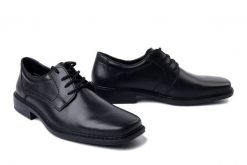RIEKER B0800-00 black, półbuty męskie. Czarne półbuty na co dzień męskie Rieker, bez zapięcia. Za 295.12 zł.