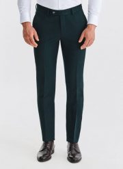 PAKO LORENTE – Zielone spodnie garniturowe. Zielone eleganckie spodnie męskie Pako Lorente, m, bez wzorów, z bawełny, eleganckie. Za 599.99 zł.