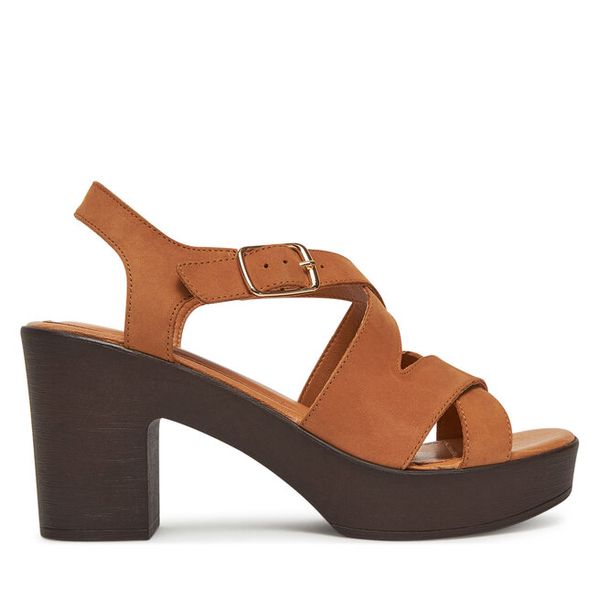 Sandały Lasocki. Brązowe sandały damskie Lasocki, bez wzorów, bez obcasa, na słupku, bez zapięcia. Za 169.99 zł.