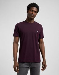 MESKA KOSZULKA LEE SS PATCH LOGO TEE DEEP WINE 112370738. T-shirty męskie Lee, m, bez wzorów, bez kołnierzyka. Za 79.99 zł.