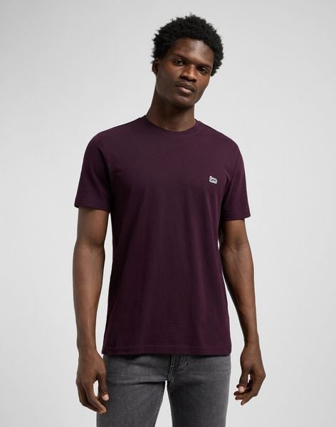 MESKA KOSZULKA LEE SS PATCH LOGO TEE DEEP WINE 112370738. T-shirty męskie Lee, xl, bez wzorów, bez kołnierzyka. Za 79.99 zł.