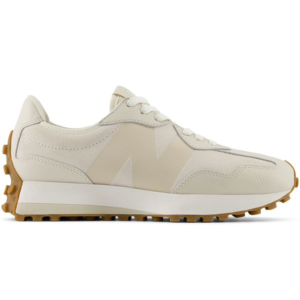 Buty damskie New Balance WS327DBA – beżowe. Brązowe obuwie sportowe damskie New Balance, bez wzorów, z dresówki. Za 369.99 zł.