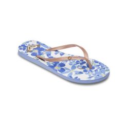Sandały dla Kobiety BERMUDA PRINT Niebieski. Niebieskie klapki damskie Roxy, bez wzorów, z gumy, bez obcasa, bez zapięcia. Za 119.99 zł.
