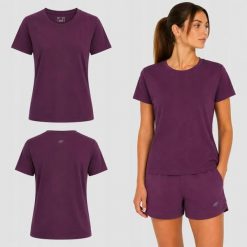 T-SHIRT DAMSKI 4F KOSZULKA SPORTOWA Z MODALEM F2773 SS26. Czerwone koszulki sportowe damskie 4f, uniwersalny, bez wzorów, z materiału, bez kołnierzyka, bez ramiączek, na fitness i siłownię. Za 61.04 zł.