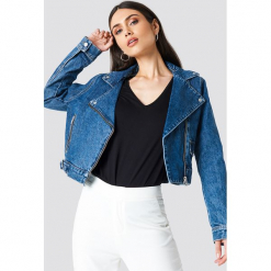 NA-KD Trend Kurtka jeansowa Biker - Blue. Niebieskie kurtki damskie NA-KD Trend, z jeansu. Za 242.95 zł.