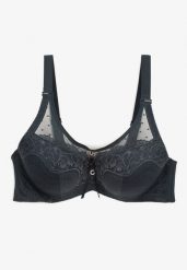 Ciemnozielony Biustonosz z Usztywnionymi Miseczkami i Regulowanymi Ramiączkami Catarinas. Zielone biustonosze Renee, bez wzorów, z koronki. Za 39.99 zł.