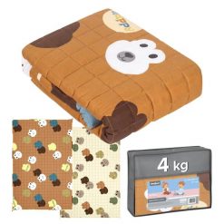 Kołdra obciążeniowa PREMIUM bawełna koc sensoryczny dla dzieci 100x150 4 kg. Brązowe kocyki dla dzieci REBEL ACTIVE, z bawełny. Za 95.00 zł.