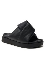 Inuikii Klapki Soft Crossed 70104-140 Czarny. Czarne klapki damskie Inuikii, bez wzorów, ze skóry, bez obcasa. Za 629.99 zł.