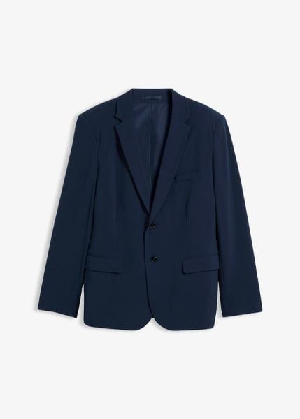 Marynarka ze stretchem, modern fit. Niebieskie garnitury męskie bonprix, bez wzorów. Za 309.99 zł.