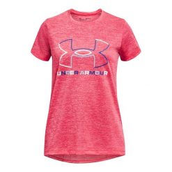 Koszulka dziewczęca Under Armour Tech BL Twist SS. Czerwone bluzki dla dziewczynek Under Armour, bez wzorów, bez kołnierzyka, bez ramiączek. Za 49.99 zł.