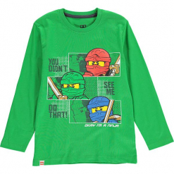 Koszulka w kolorze zielonym. Zielone t-shirty dla chłopców marki Lego Wear Fashion, z bawełny, z długim rękawem. W wyprzedaży za 35.95 zł.