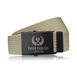 Pasek męski 115 cm pasek męski parciany khaki Paolo Peruzzi PW-27-115. Brązowe paski damskie bez wzorów, z jeansu, eleganckie. Za 34.00 zł.
