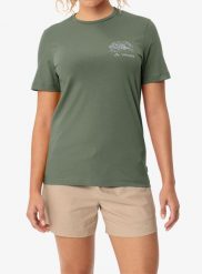 Koszulka bawełniana damska Vaude Spirit T-Shirt II. Zielone t-shirty damskie Vaude, xs, bez wzorów, z bawełny, bez kołnierzyka. Za 101.19 zł.