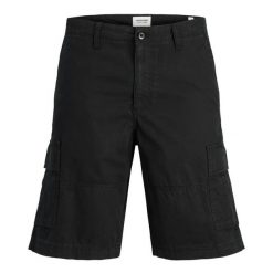 Szorty Jack & Jones Cargo Cole Mateo czarne. Czarne krótkie spodenki sportowe męskie Jack&Jones, bez wzorów. W wyprzedaży za 123.90 zł.