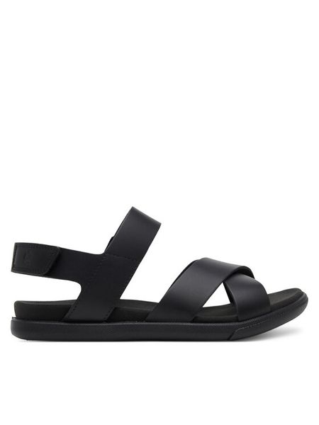 ECCO Sandały Samara 22010301001 Czarny. Czarne sandały damskie ecco, bez wzorów, ze skóry, bez obcasa, na płaskiej podeszwie, bez zapięcia. Za 299.99 zł.