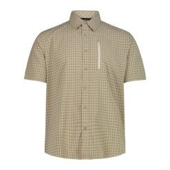 Koszula z kieszenią na piersi CMP. Brązowe koszule męskie CMP, bez wzorów, z materiału, klasyczne, bez kołnierzyka, bez ramiączek. Za 239.00 zł.