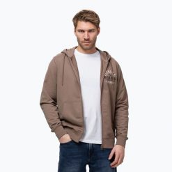 Bluza męska Pitbull Bloodline 2 Sweatshirt Zip Hooded. Brązowe bluzy męskie PITBULL, m, bez wzorów, z bawełny, bez kaptura. Za 269.99 zł.