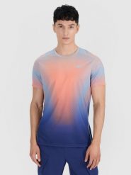 4F T-shirt treningowy regular szybkoschnący męski 4F x Robert Lewandowski - turkusowy S. Niebieskie koszulki sportowe męskie 4f, m, bez wzorów, z dzianiny, klasyczne, bez kołnierzyka. Za 149.99 zł.