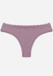 Fioletowe Majtki Stringi z Bawełną z Koronką Aethimilia. Fioletowe stringi damskie Renee, l, bez wzorów, z bawełny. Za 6.99 zł.